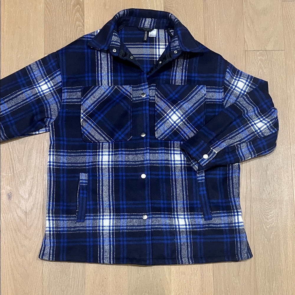 H&M Blue Plaid Jacket